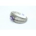 Sterling Silver 925 Cuff Bracelet filigree purple Amethyst semi precious stones